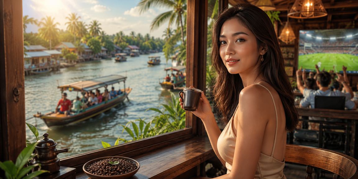 Người dùng vùng Mekong thưởng thức cà phê trong lúc tìm hiểu thông tin cá cược casino trực tuyến